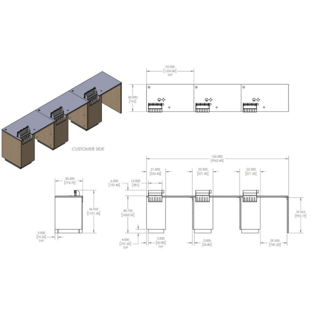 Retail store laminated counter furniture detailing | homify