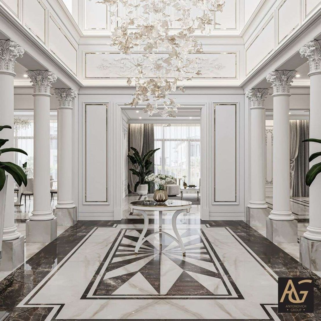 A Tranquil Oasis - Indoor Courtyard for Luxury Mansion Interior Design ...