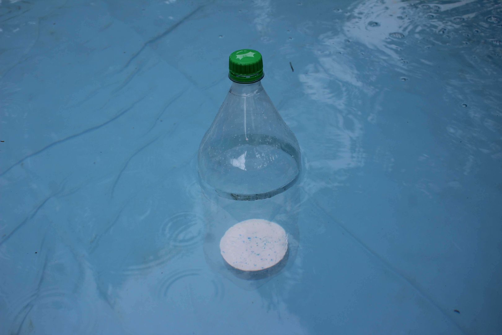 A pool float and chlorine tablets on the edge of a swimming pool. Tablets  with chlorine dispenser for swimming pools. Chlorine tablets with dosing  float, Pool float and chlorine tablets Photos