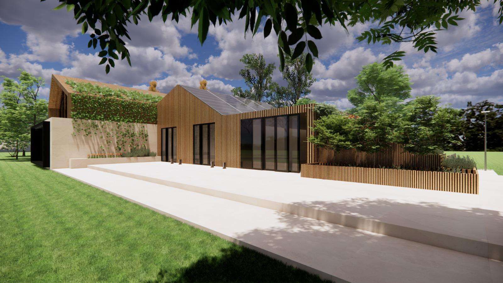 Passive House homify Ahşap ev Cloud, Sky, Property, Wood, Tree, Shade, Plant, Grass, Urban design, Leisure