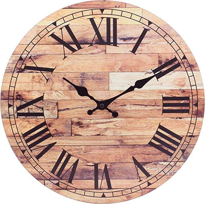 Reloj de pared de madera Press profile homify Salas de estilo rústico