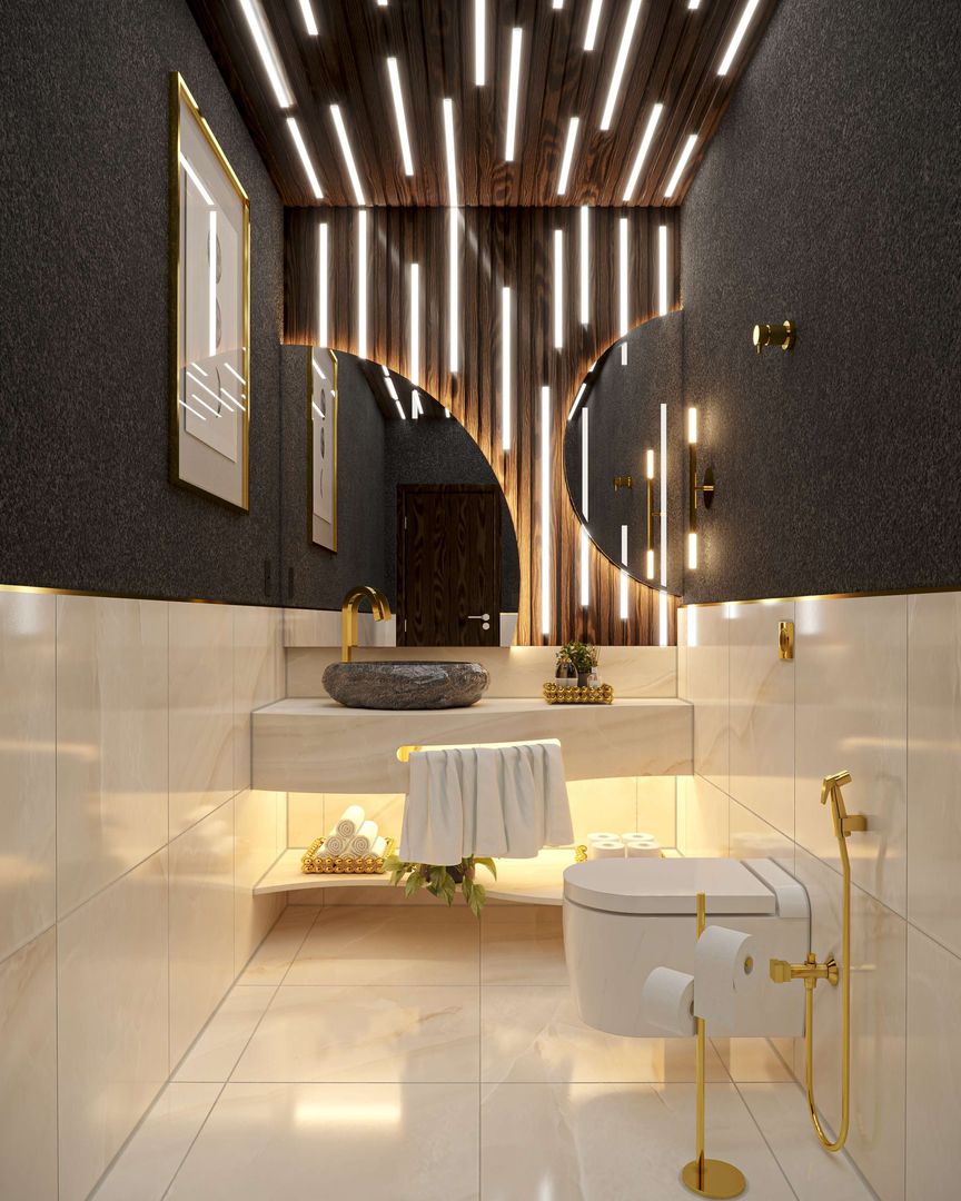 Lavabo moderno e luxuoso!, Kaly Rica - Arquitecta e Designers de Ambientes Kaly Rica - Arquitecta e Designers de Ambientes Modern style bathrooms