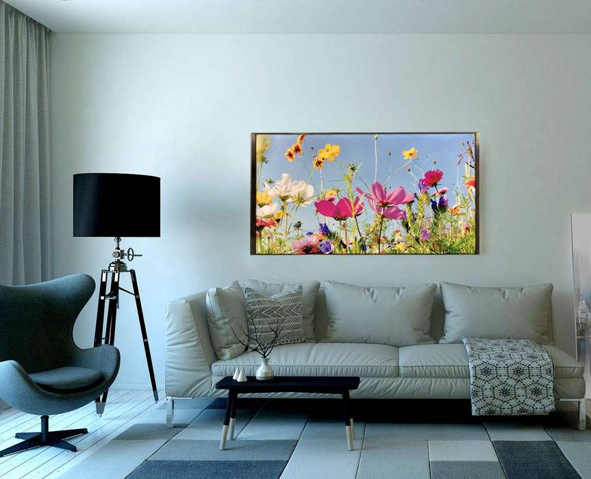 DAS FENSTER IN DIE NATUR prevedo Lichtmedien GmbH Moderne Wohnzimmer leuchtbild,Lichtbild,LED-Flächenlicht,Wandleuchtbild,individuelles Leuchtbild