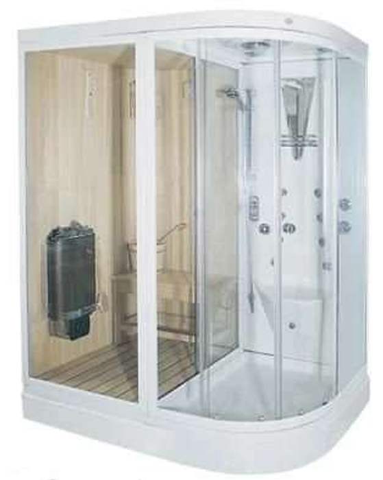 Sauna Compact Sistem İSTANBUL DUŞAKABİN CAM BALKON SİSTEMLERİ LTD ŞTİ Modern Banyo Glass, Silver, Plumbing fixture, Shower Door, Mirror, Plumbing
