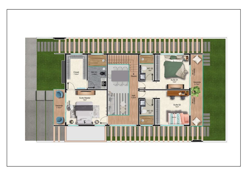 Planta baixa humanizada – 1º pavimento | homify