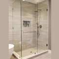 Aluminium kaca tempered bekas KAJENG JAYA KONTRAKTOR KACA TEMPERED BANGUNAN REKONDISI Prefabrik ev Shower door, Plumbing fixture, Shower base, Shower head, Shower, Bathroom, Rectangle, Fixture, Door, Window