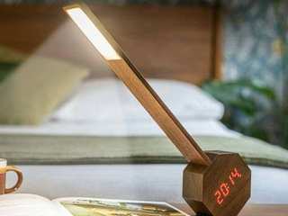 Octagon One Plus Portable Alarm Clock Desk Light Bamboo Entwined Study/office Wood, Publication, Tints and shades, Art, Hardwood, Book, Font, Plant, Still life photography, Fashion accessory