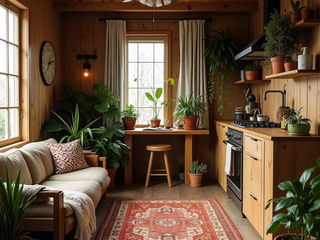 Boho tiny home with plants, Desirée Vaquier_homify Desirée Vaquier_homify Living room