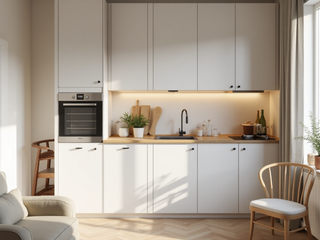 Narrow kitchen, Desirée Vaquier_homify Desirée Vaquier_homify Kitchen units