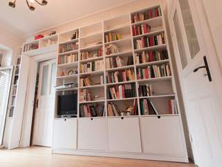 EA20250107-23382 Press profile homify Eclectic style bathroom Bookcase, Shelf, Furniture, Shelving, Interior design, Flooring, Book, Wood, Room, Floor