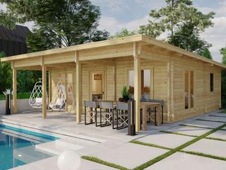 Two Bedroom Log Cabin Holiday R / 40 m2 / 8 x 8 m / 70 mm, Summerhouse24 Summerhouse24 조립식 주택