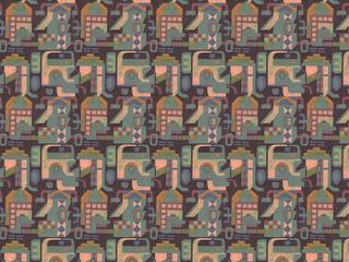 Textile Mustergestaltung Titicaca, ATELIER IRENE SEMELKA ATELIER IRENE SEMELKA Ruang Keluarga Gaya Kolonial