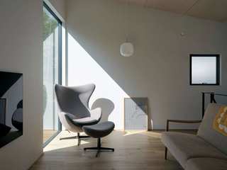 森の借景の家／豊中市, 建築設計事務所 KADeL 建築設計事務所 KADeL Scandinavian style living room