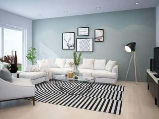 Modern 3D Interior Design for Living Room, The 2D3D Floor Plan Company The 2D3D Floor Plan Company Ruang Keluarga Modern
