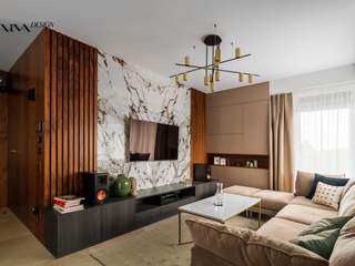 Dwupoziomowy apartament, Viva Design - projektowanie wnętrz Viva Design - projektowanie wnętrz Salas de estar ecléticas