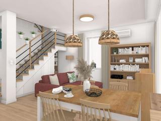 Mieszkanie 2-kondygnacyjne , Justyna Lewicka Design Justyna Lewicka Design Comedores de estilo rústico