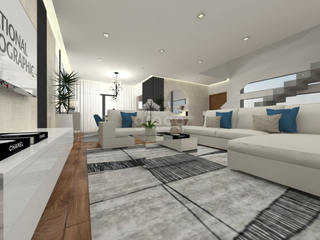 Sala de Estar "Blue Emotion", Graça Interiores Graça Interiores Salas de estar modernas