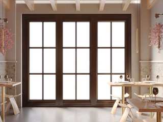 Flor de Sakura Atelier R96 Commercial spaces Branco, Calendário, Janela, Madeira, Iluminação, Mesa, Design de interiores, Chão, Sala de estar, Sombra