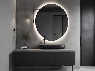 Come creare un'atmosfera elegante e sofisticata con un bagno nero opaco sospeso, L&M design di Cinzia Marelli L&M design di Cinzia Marelli Bagno minimalista