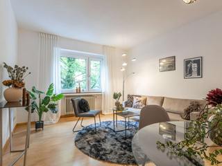 HomeStaging einer Wohnung in Düsseldorf, HOMESTAGING Sandra Fischer HOMESTAGING Sandra Fischer غرفة المعيشة