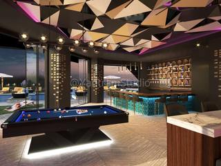 3D Interior Visualization of an Exquisite Lounge-bar in Los Angeles, Yantram Architectural Design Studio Corporation Yantram Architectural Design Studio Corporation غرف اخرى