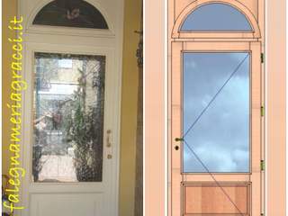 Before & After (dal progetto alla realtà -> porte d'ingresso), FALEGNAMERIA GRACCI SRL FALEGNAMERIA GRACCI SRL Klassischer Flur, Diele & Treppenhaus