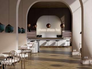 A modern and elegant chocolate lounge, Cerames Cerames Ruang Komersial