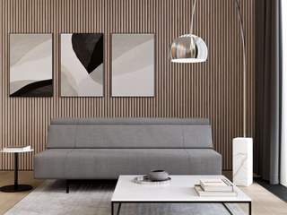 Kleines Wohnzimmer mit bequemem praktischen Schlafsofa, Livarea Livarea Minimalist living room Grey