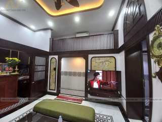 Renovation of Trang Tien old town house in Indochine style, Anviethouse Anviethouse Asian style living room