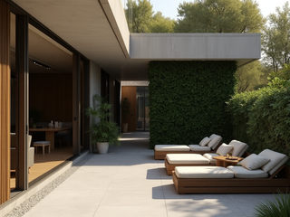 Minimalist patio, Desirée Vaquier_homify Desirée Vaquier_homify Patios & Decks
