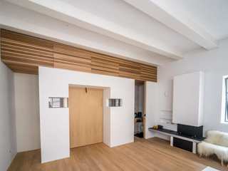 Kleine efficiënte gastenstudio, BALD architecture BALD architecture Modern living room
