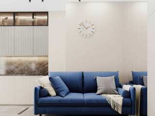 Дизайн и ремонт квартиры в ЖК «Зиларт» — Разноцветный минимализм, Вира-АртСтрой Вира-АртСтрой 客廳