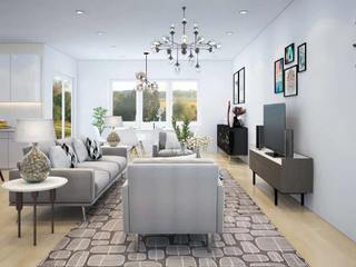 Modern 3D Interior Design for Living Room, The 2D3D Floor Plan Company The 2D3D Floor Plan Company Moderne woonkamers