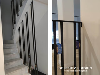 BALUSTRADA METALOWA Z MOSIĘŻNYM ORNAMENTEM GDEL, GDEL HOME DESIGN™ // Grin House Design Sp. z o.o. GDEL HOME DESIGN™ // Grin House Design Sp. z o.o. Stairs