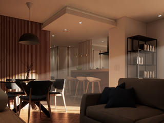 projeto de remodelação sala e cozinha , Augusto&Alvaro Augusto&Alvaro Modern living room