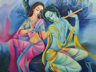 Buy the lovely art "DIVINE LOVE-2" created by artist Suman Verma, Indian Art Ideas Indian Art Ideas 빌라