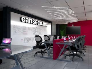 Diseño y Construccion de Oficinas CanscoMX, Emún Arquitectura Asequible Emún Arquitectura Asequible Oficinas