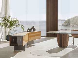 Luxus Esszimmer mit Raumteiler Sideboard, Livarea Livarea Minimalist dining room Red