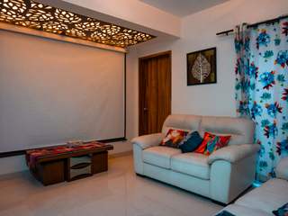 Indian Ethnic Interiors style with Teak Wood Traditional decor at Western Hills Villa Baner Pune decorMyPlace Villas