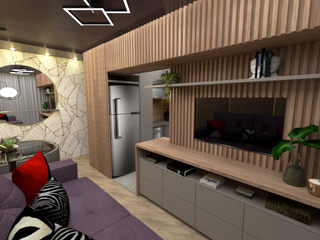 Apartamento Casal - Área Social, RC INTERIORES RC INTERIORES Ruang Keluarga Modern