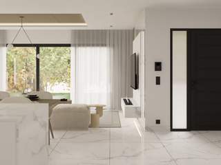 Aménagement d'une villa neuve en construction près de Lyon, Tiffany FAYOLLE Tiffany FAYOLLE Livings de estilo minimalista