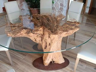 Tavolo da pranzo in legno di ulivo, Radice In Movimento Radice In Movimento Rustic style dining room
