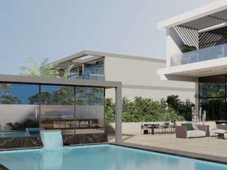 Modern Swimming Pool and Landscape Design Execution at Jumeirah Golf Villa , Luxury Antonovich Design Luxury Antonovich Design Các phòng khác