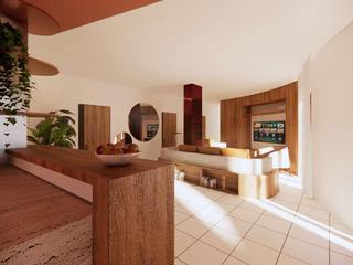 Amalfi Coast PHASEZERO Terrace house Planta, Edificio, Madera, Diseño de interiores, Arquitectura, Planta de casa, Piso, Piso, Sala de estar, Madera dura