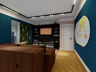 RP_Home | Sala integrada, Algodoal Arquitetura Algodoal Arquitetura غرفة المعيشة