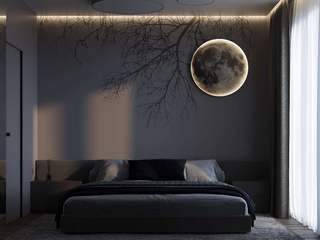 Спальная комната с подсветкой "Луна", Студия дизайна Натали Студия дизайна Натали Hauptschlafzimmer