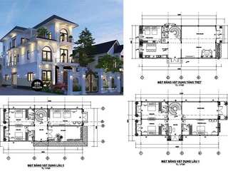 Chia sẻ bản vẽ mặt bằng biệt thự 3 tầng đẹp đầy đủ nhất, NEOHouse NEOHouse Villas