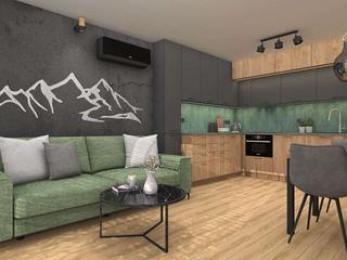 Mieszkanie dla mężczyzny, Justyna Lewicka Design Justyna Lewicka Design Modern Yemek Odası