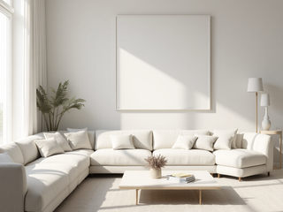 All-white living room, Desirée Vaquier_homify Desirée Vaquier_homify Living room