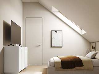 Гостевая спальня в мансарде Истра, DesignNika DesignNika Habitaciones pequeñas